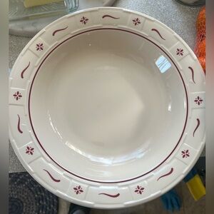 Longaberger Woven Traditions Red Pasta Bowl 12 inch